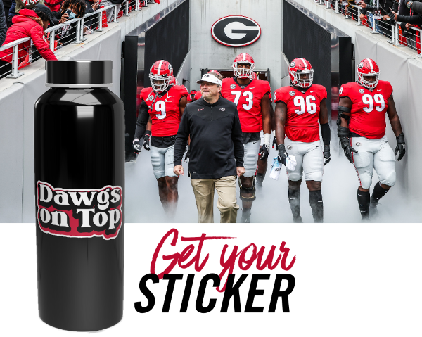 Dawgs on Top sticker banner with players