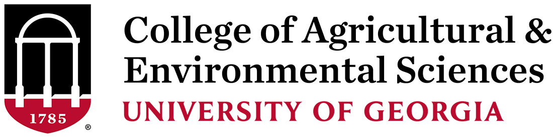 Left: UGA registered logo; Right: 'College of Agricultural & Environmental Sciences', 'University of Georgia'